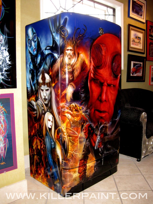 Hellboy 2: The Golden Army Custom Painted Refrigerator by Mike Lavalle of Killer Paint